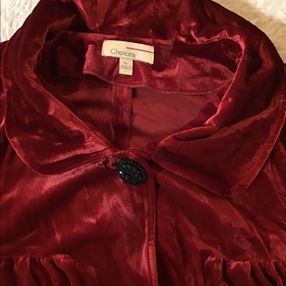 Women’s size extra large red velvet jacket - Picture 4 of 10